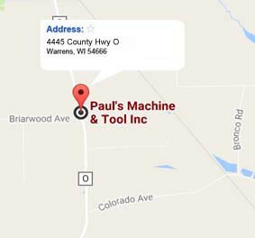 get directions on Google to Pauls Machine and Tool in Warrens, WI